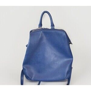 MATT & NAT VIGNELLI Vegan Leather Backpack DWELL Blue Adjustable Strap Top Zip